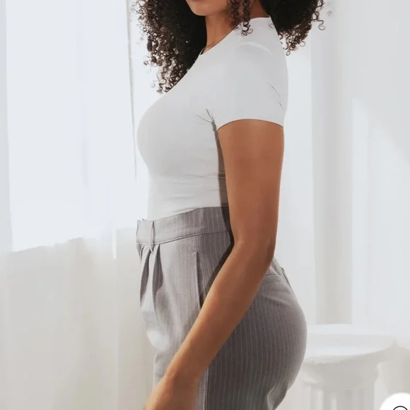 Klassy Network White Crop baby tee Top - Picture 2 of 3